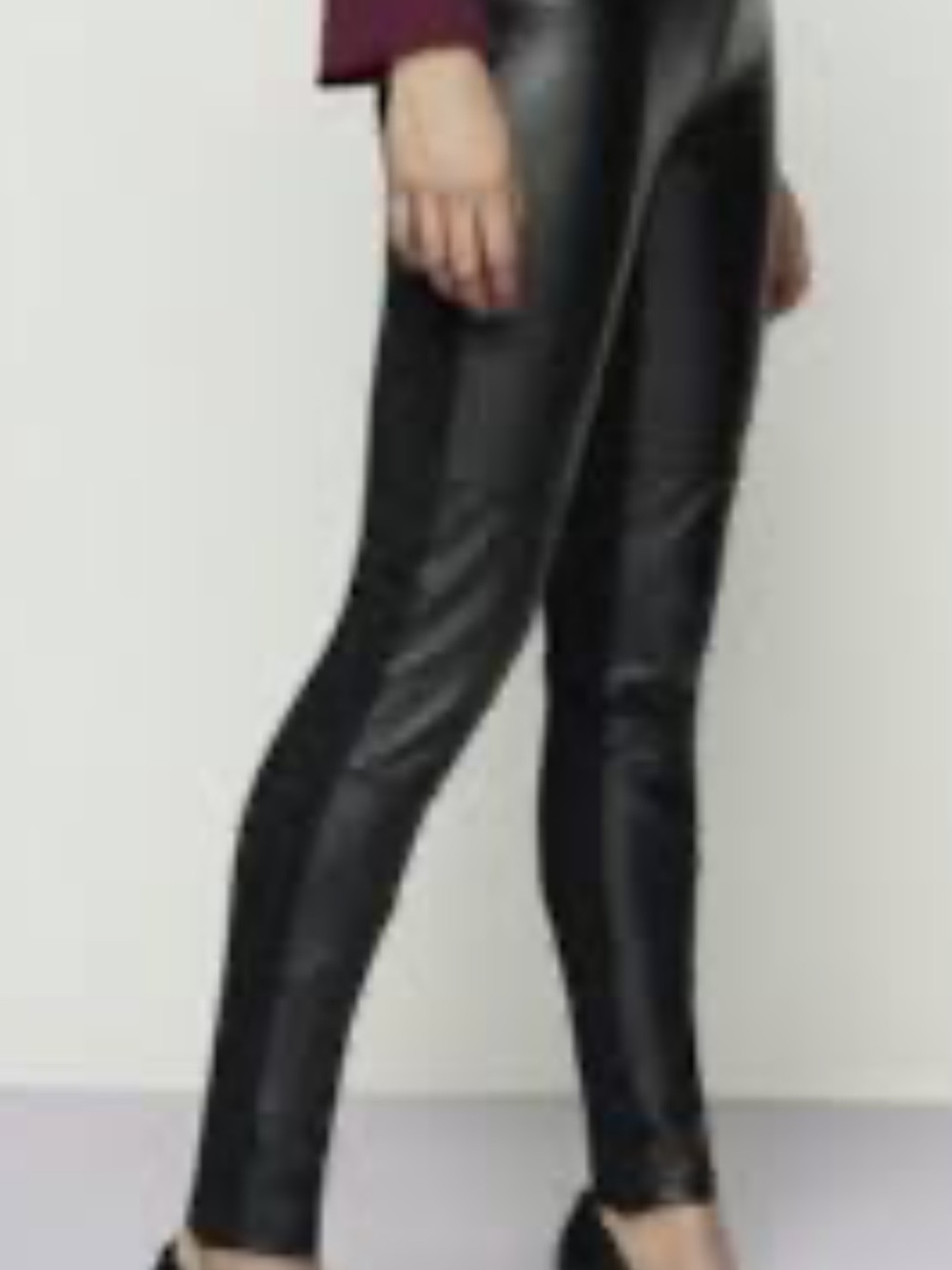 LOFT Black Faux Leather Skinny Pants
